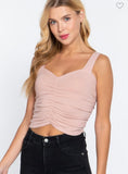 Ruched Front Crop Tank