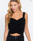 Ruched Front Crop Tank