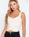 Ruched Front Crop Tank