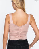 Ruched Front Crop Tank