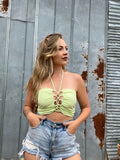 Lace Up Halter Crop