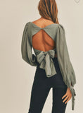 Open back tie top